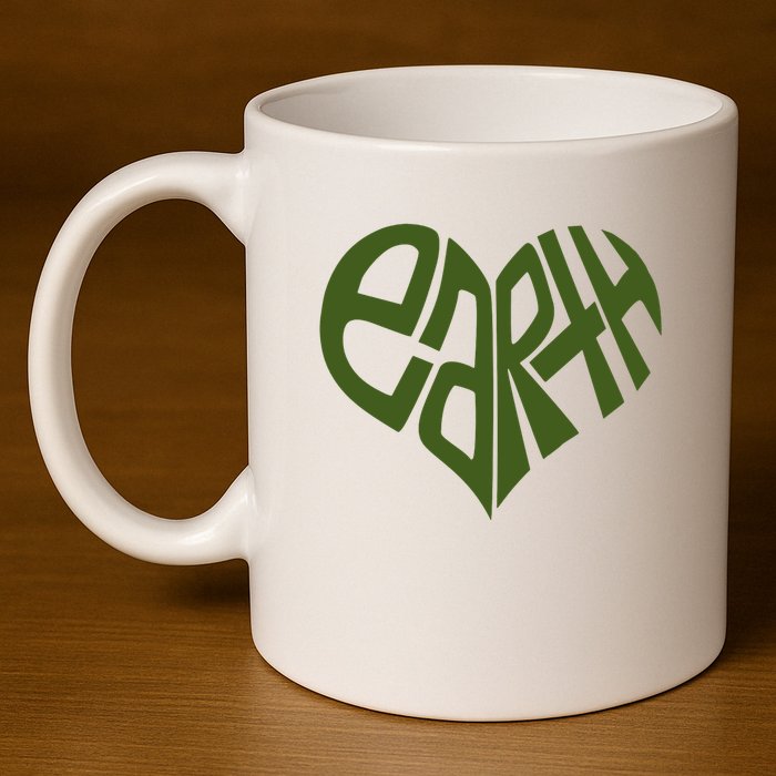 Earth Heart 11oz C Handle Ceramic Mug