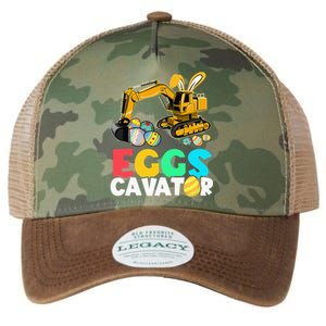 EggsCavator Happy Easter Funny Excavator Hunting Egg Legacy Tie Dye Trucker Hat