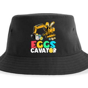 EggsCavator Happy Easter Funny Excavator Hunting Egg Sustainable Bucket Hat