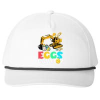 EggsCavator Happy Easter Funny Excavator Hunting Egg Snapback Five-Panel Rope Hat