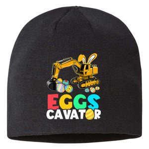 EggsCavator Happy Easter Funny Excavator Hunting Egg Sustainable Beanie