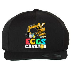 EggsCavator Happy Easter Funny Excavator Hunting Egg Wool Snapback Cap