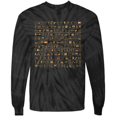 Egypt Hieroglyphs Egyptian Tie-Dye Long Sleeve Shirt