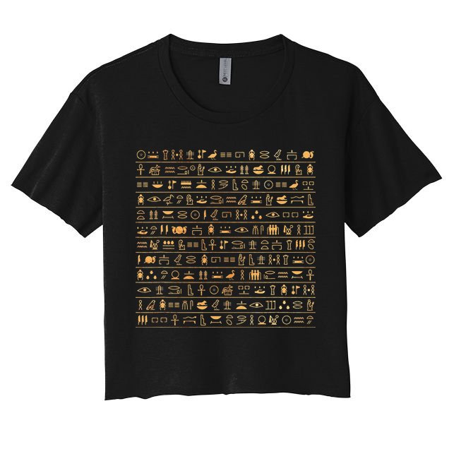 Egypt Hieroglyphs Egyptian Women's Crop Top Tee