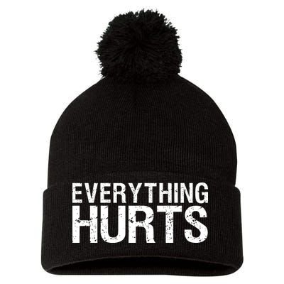 Everything Hurts Pom Pom 12in Knit Beanie