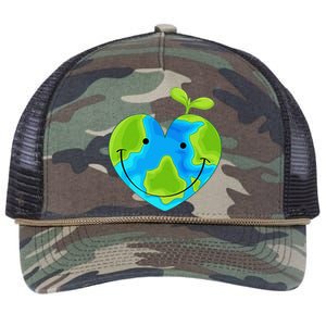 Earth Heart Earth Day Retro Rope Trucker Hat Cap