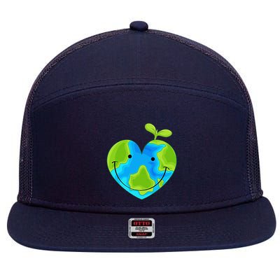 Earth Heart Earth Day 7 Panel Mesh Trucker Snapback Hat