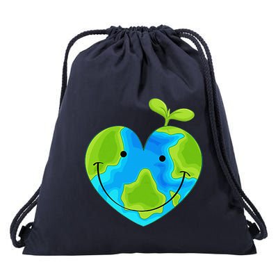Earth Heart Earth Day Drawstring Bag