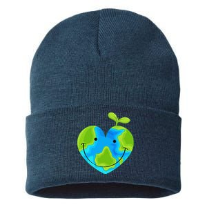 Earth Heart Earth Day Sustainable Knit Beanie