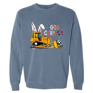 Eggscavator Happy Easter Funny Excavator Hunting Egg Gift Garment-Dyed Sweatshirt