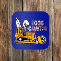 Eggscavator Happy Easter Funny Excavator Hunting Egg Gift Coaster