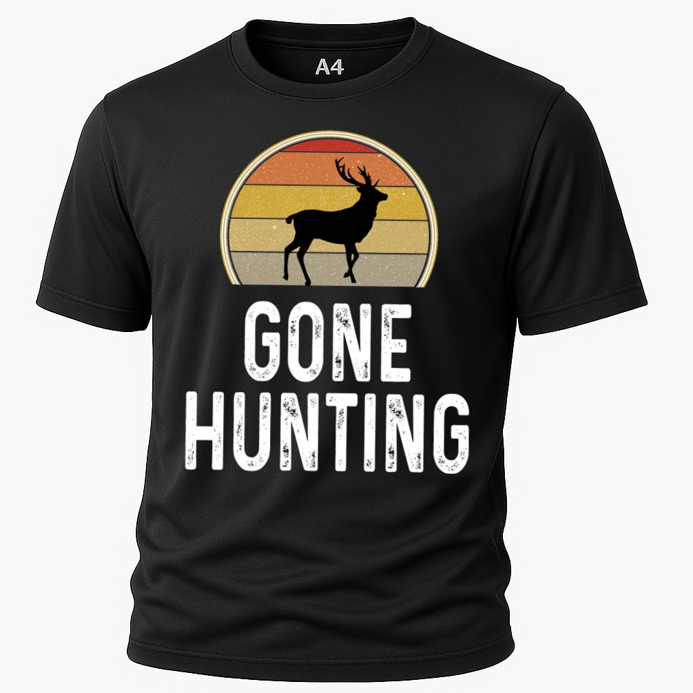 Elk Hunter Funny Gift Funny Elk Hunting Gift Gone Hunting Retro Funny Gift Cooling Performance Crew T-Shirt