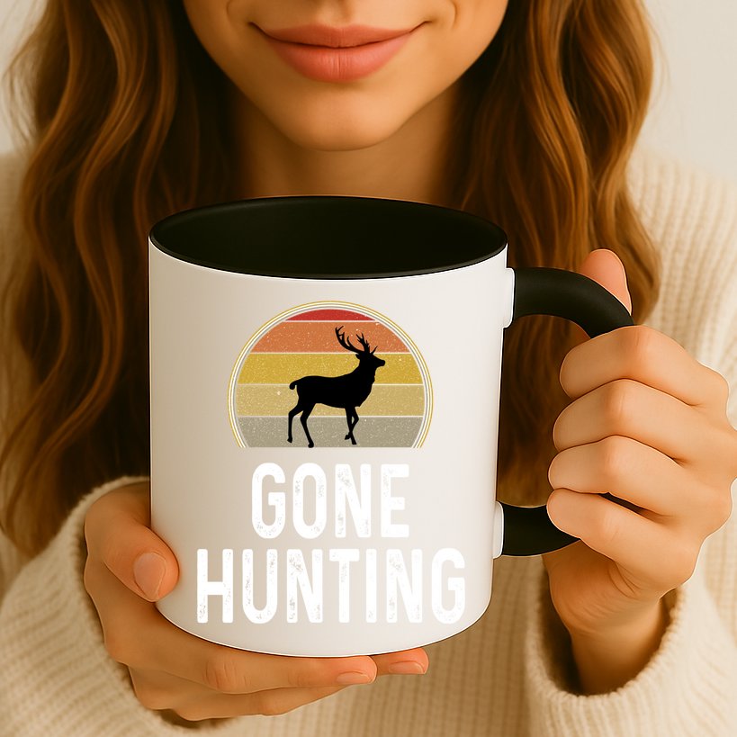 Elk Hunter Funny Gift Funny Elk Hunting Gift Gone Hunting Retro Funny Gift Mug