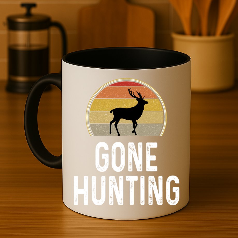 Elk Hunter Funny Gift Funny Elk Hunting Gift Gone Hunting Retro Funny Gift Mug