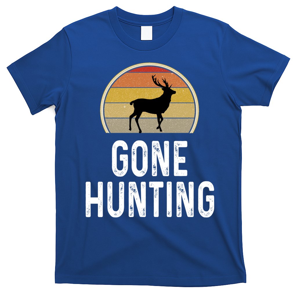 Elk Hunter Funny Gift Funny Elk Hunting Gift Gone Hunting Retro Funny Gift T-Shirt