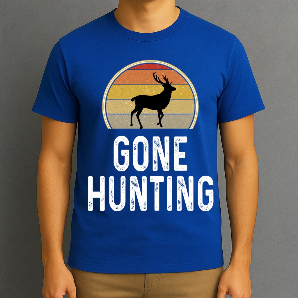 Elk Hunter Funny Gift Funny Elk Hunting Gift Gone Hunting Retro Funny Gift T-Shirt