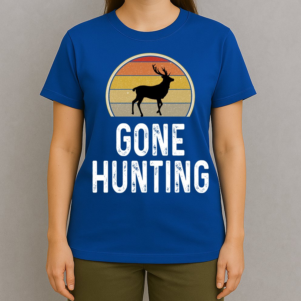 Elk Hunter Funny Gift Funny Elk Hunting Gift Gone Hunting Retro Funny Gift T-Shirt