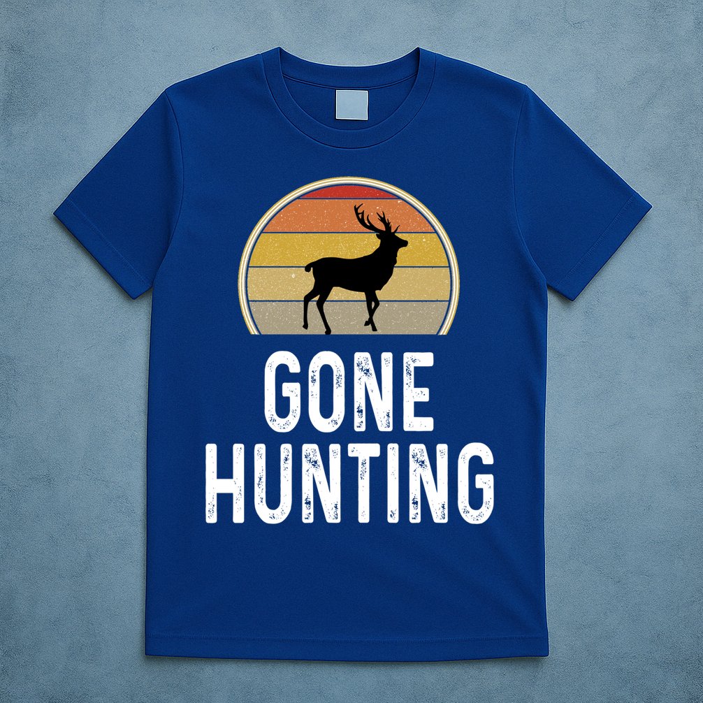 Elk Hunter Funny Gift Funny Elk Hunting Gift Gone Hunting Retro Funny Gift T-Shirt