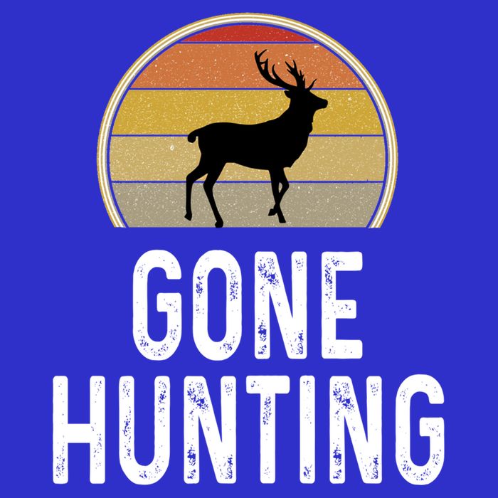 Elk Hunter Funny Gift Funny Elk Hunting Gift Gone Hunting Retro Funny Gift Women's V-Neck T-Shirt