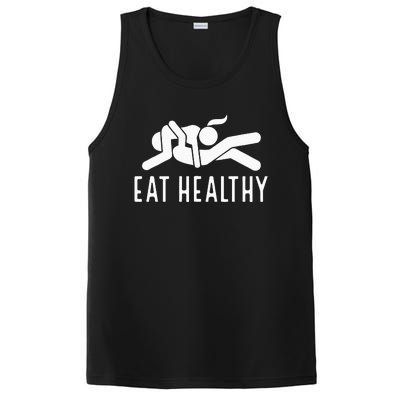 Eat Healthy Funny Naughty Couple Humor Joke Valentine PosiCharge Competitor Tank