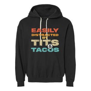 Eat Healthy Funny Sarcastic Eating Out Design Garment-Dyed Fleece Hoodie