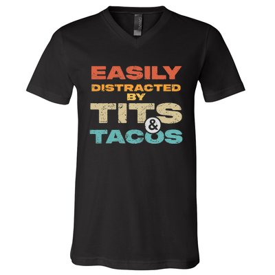 Eat Healthy Funny Sarcastic Eating Out Design V-Neck T-Shirt