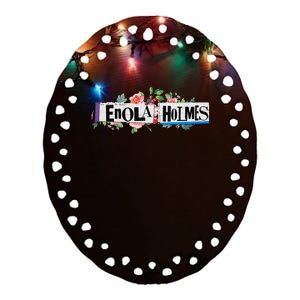 Enola Holmes Floral Ceramic Oval Ornament