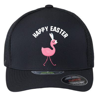 Easter Happy Flamingo Bunny Ears Pink Eggs Undefined Gift Flexfit Unipanel Trucker Cap