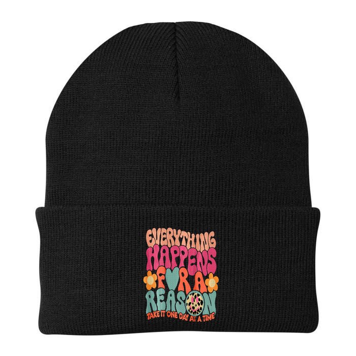 Everything Happens For A Reason Take It One Day (On Back) Beanie