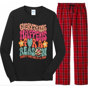 Everything Happens For A Reason Take It One Day (On Back) Long Sleeve Pajama Set