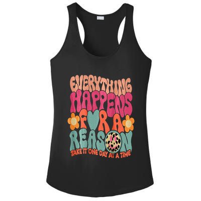 Everything Happens For A Reason Take It One Day (On Back) Ladies PosiCharge Competitor Racerback Tank