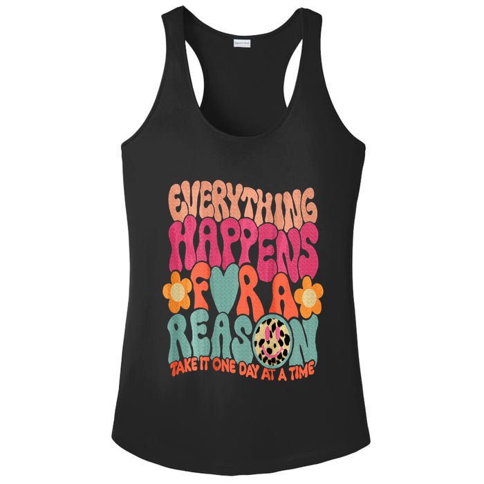 Everything Happens For A Reason Take It One Day (On Back) Ladies PosiCharge Competitor Racerback Tank