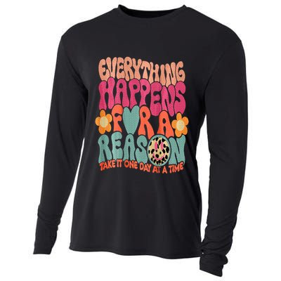 Everything Happens For A Reason Take It One Day (On Back) Cooling Performance Long Sleeve Crew