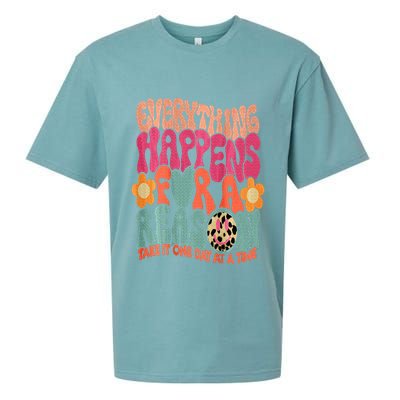 Everything Happens For A Reason Take It One Day (On Back) Sueded Cloud Jersey T-Shirt