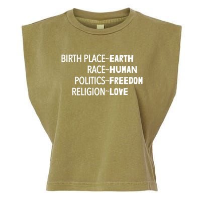 Earth Hu Freedom Love Equality Gift Garment-Dyed Women's Muscle Tee