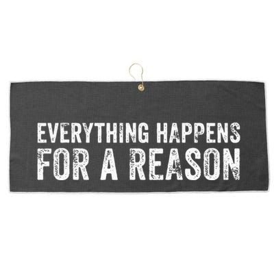 Everything Happens For A Reason Funny Vintage Large Microfiber Waffle Golf Towel
