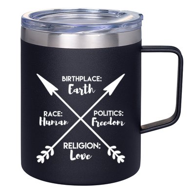 Earth Hu Freedom Love Gift Happiness Month Tee Gift 12oz Stainless Steel Coffee Mug