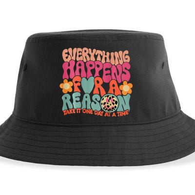 Everything Happens For A Reason Take It One Day Sustainable Bucket Hat