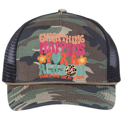 Everything Happens For A Reason Take It One Day Retro Rope Trucker Hat Cap