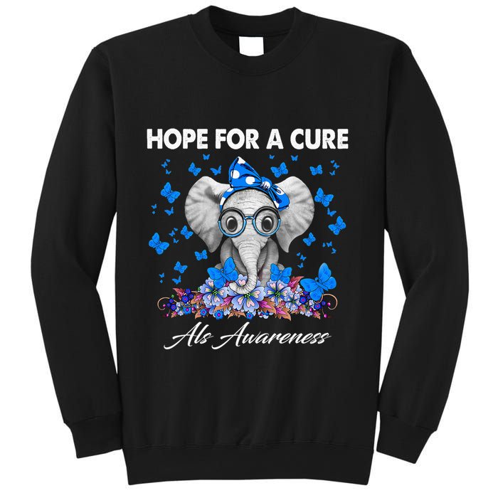 Elephant Hope For a Cure Als Awareness Sweatshirt