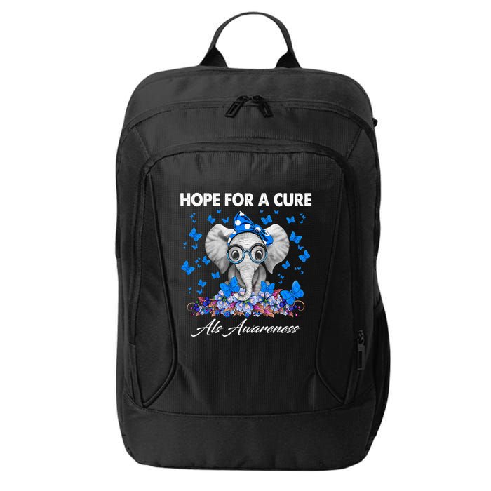 Elephant Hope For a Cure Als Awareness City Backpack