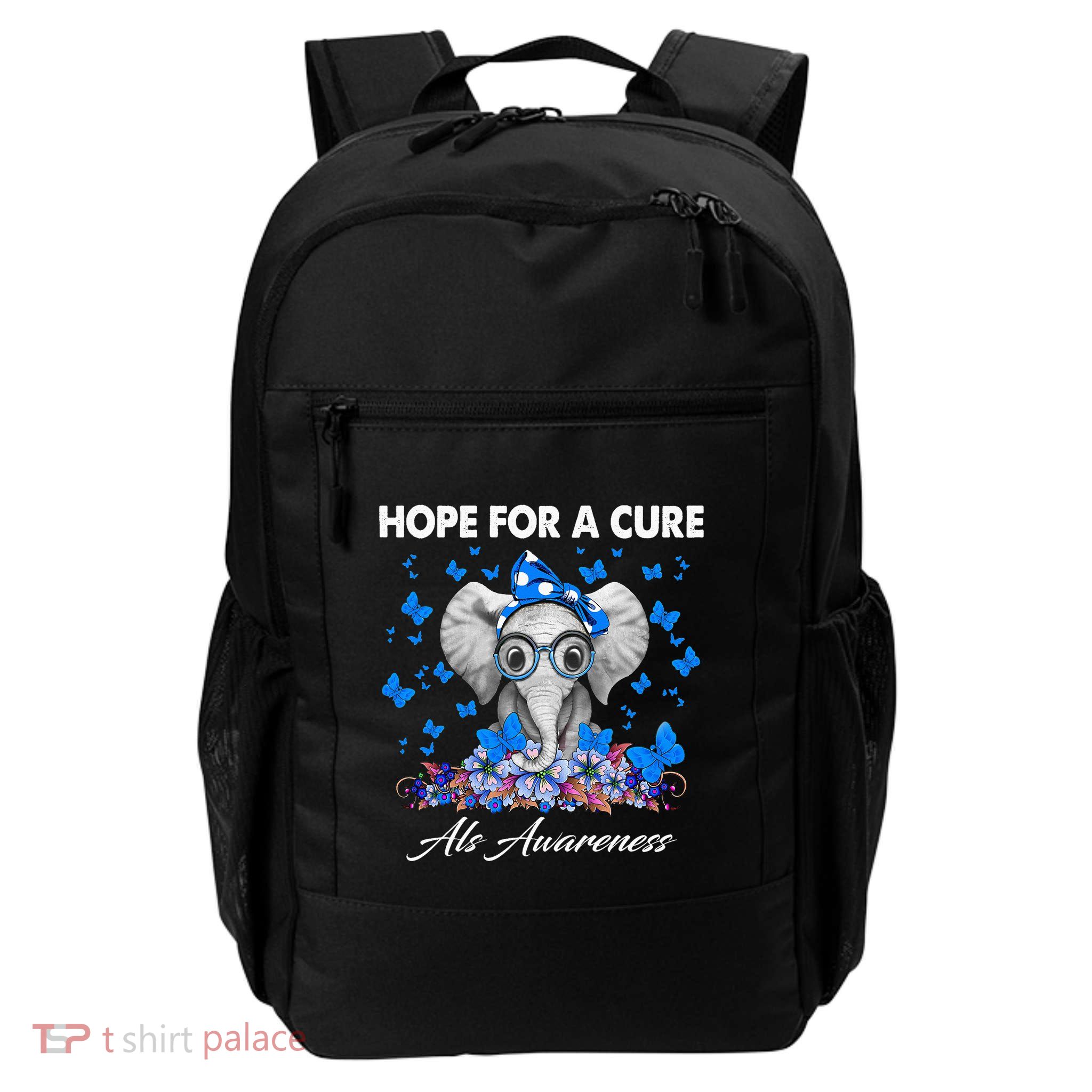 Elephant Hope For a Cure Als Awareness Backpack