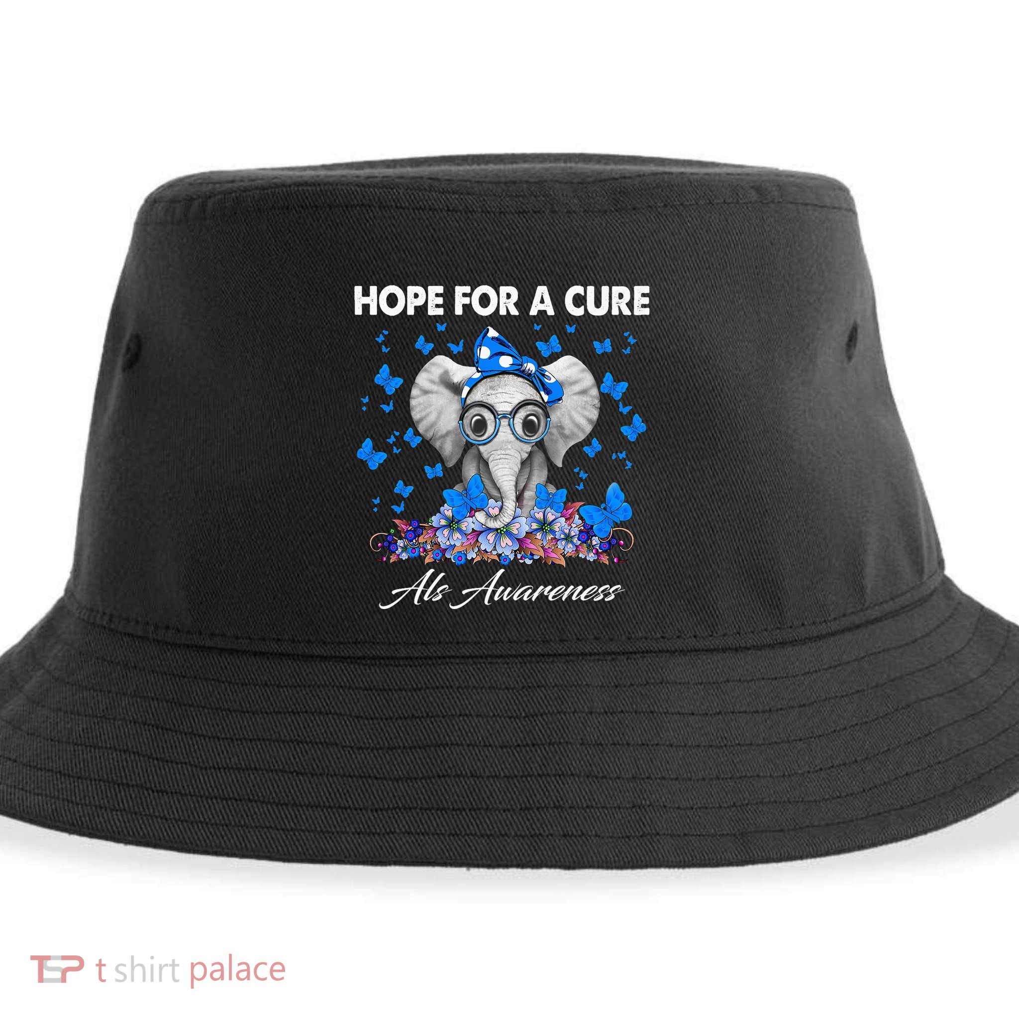Elephant Hope For a Cure Als Awareness Sustainable Bucket Hat