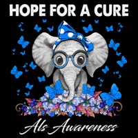 Elephant Hope For a Cure Als Awareness 7-Panel Snapback Hat