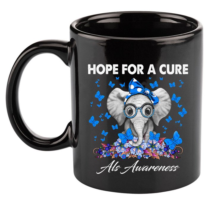 Elephant Hope For a Cure Als Awareness 11oz C Handle Ceramic Mug