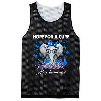 Elephant Hope For a Cure Als Awareness Mesh Reversible Basketball Jersey Tank