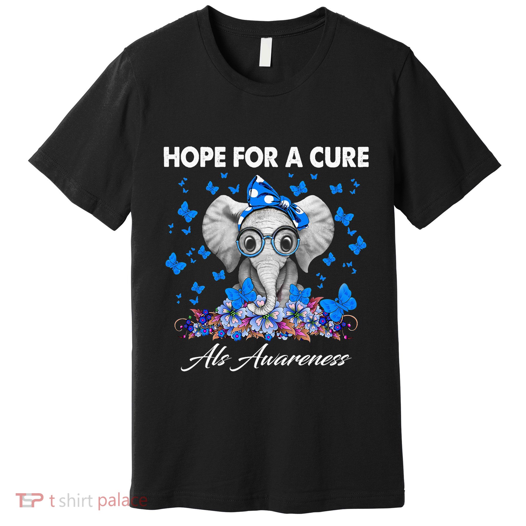 Elephant Hope For a Cure Als Awareness Premium T-Shirt