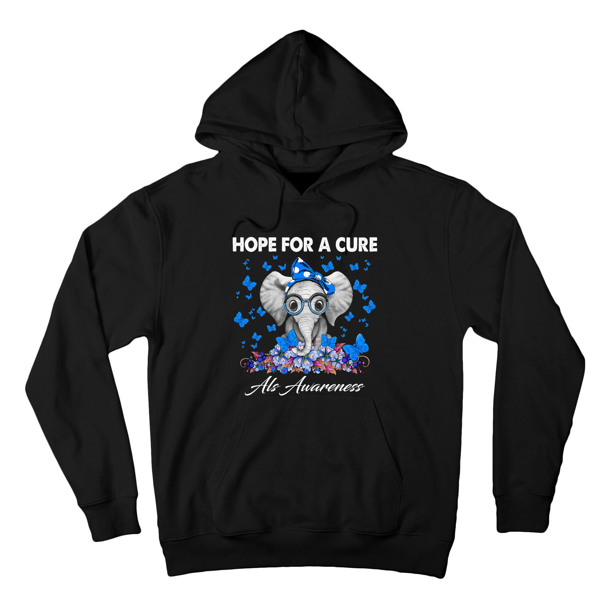 Elephant Hope For a Cure Als Awareness Tall Hoodie
