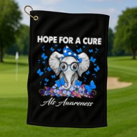 Elephant Hope For a Cure Als Awareness Golf Towel
