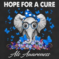 Elephant Hope For a Cure Als Awareness Golf Towel